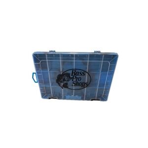 Bass Pro Shops Blue Tackle Box Fishing Lure Storage Organizer Compartments